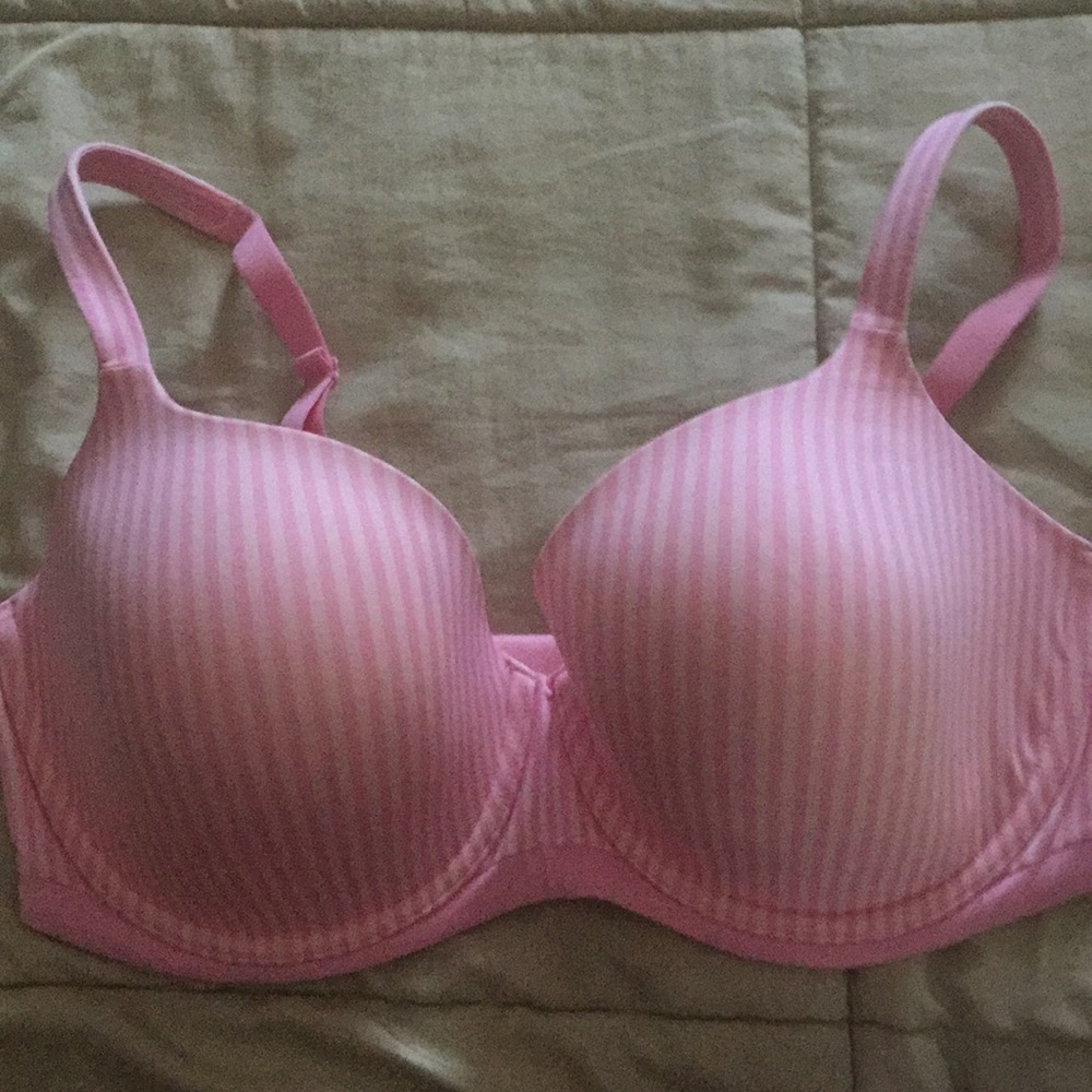 Victoria Secret 38 DDD pink and white striped bra